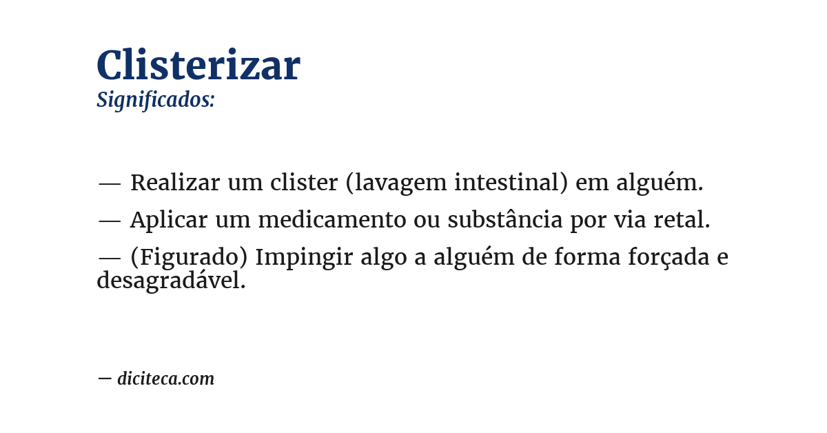 Significado de clisterizar