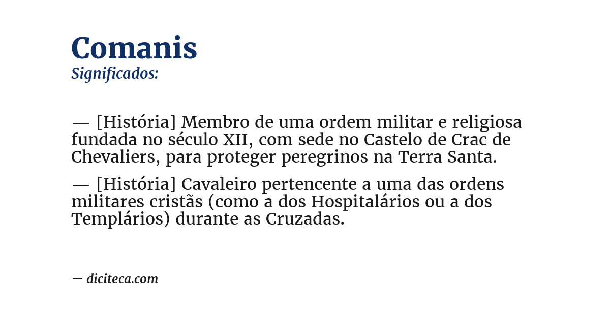 Significado de comanis