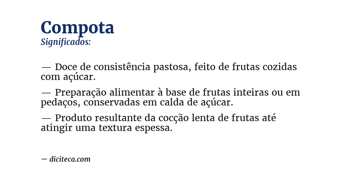 Significado de compota
