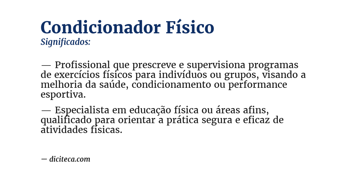 Significado de condicionador físico