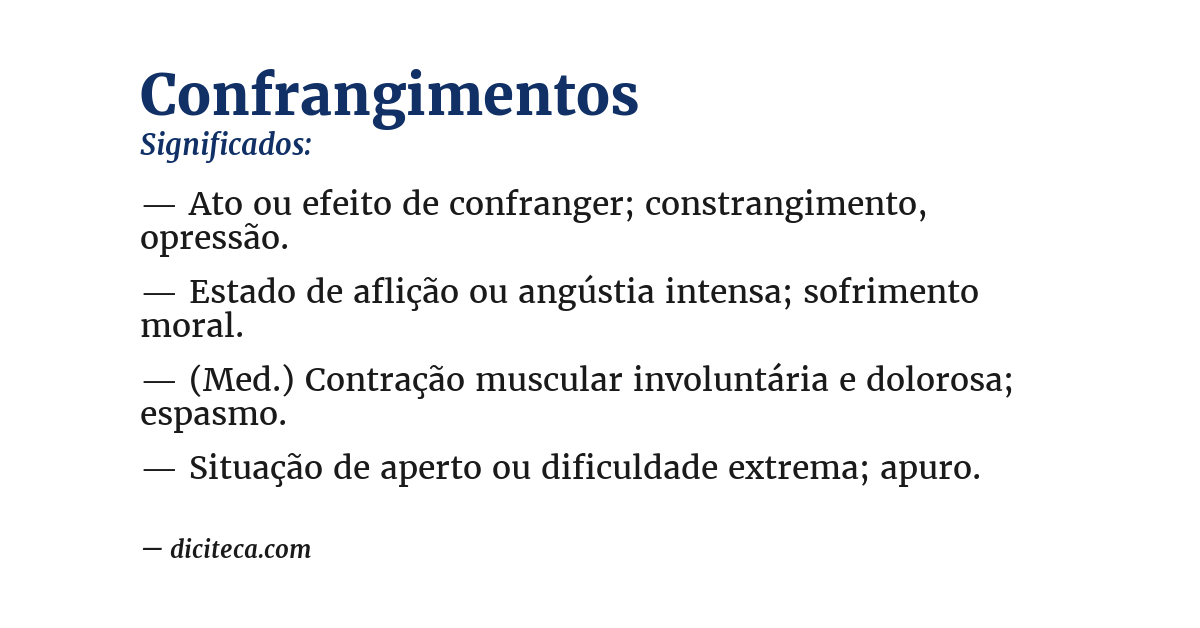 Significado de confrangimentos