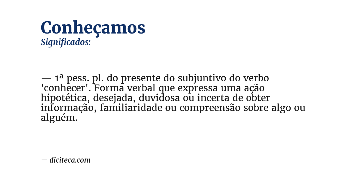 Significado de conheçamos