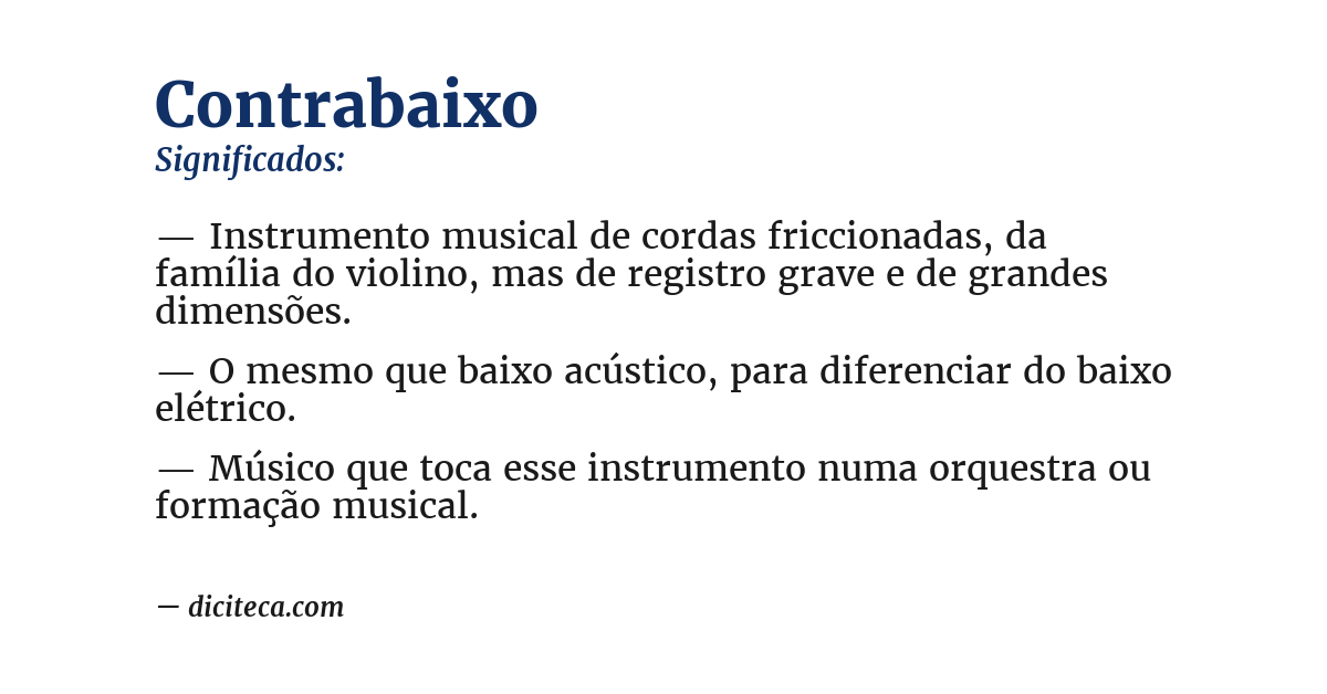Significado de contrabaixo