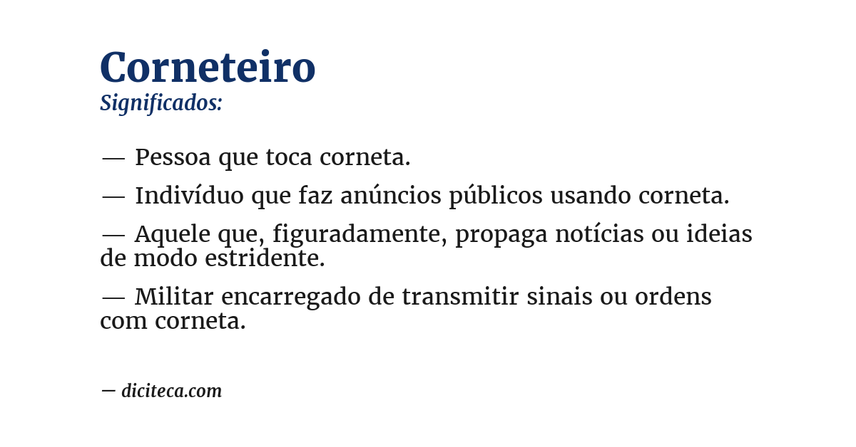 Significado de corneteiro