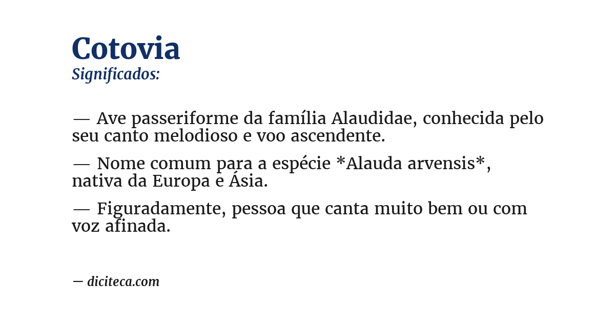 Significado de cotovia