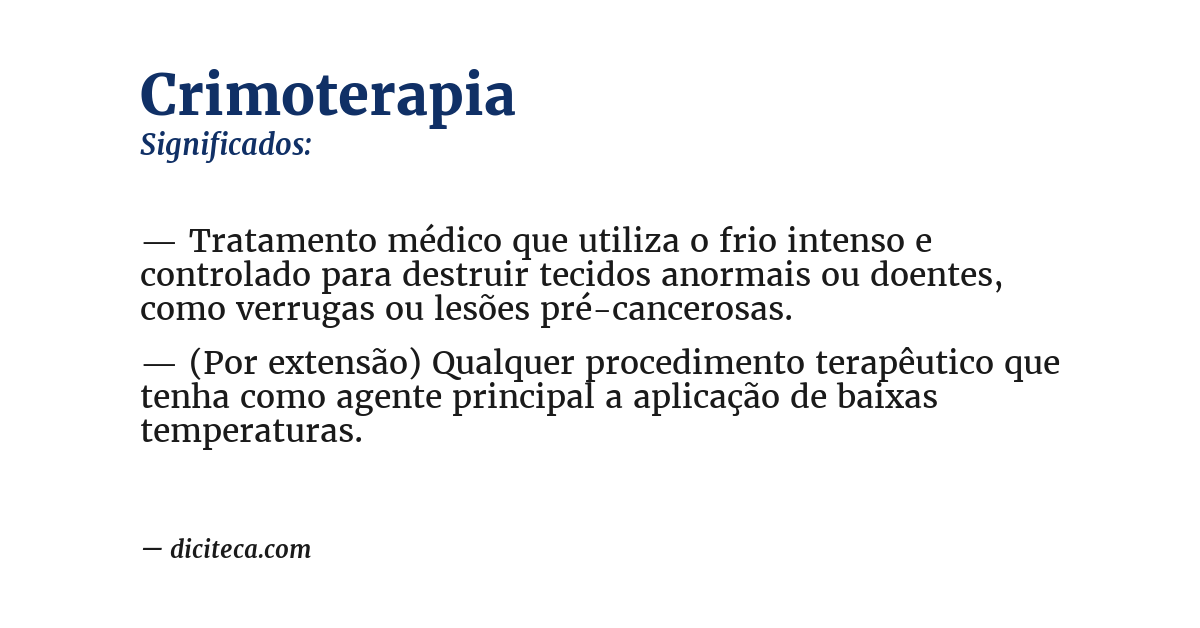 Significado de crimoterapia