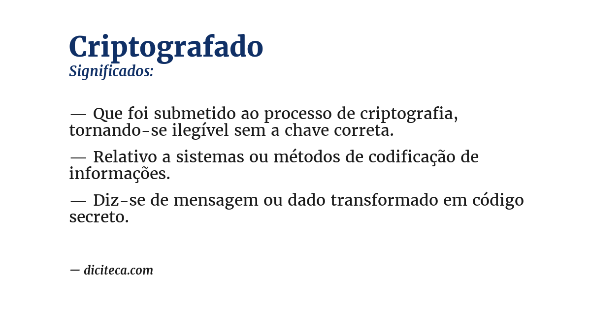 Significado de criptografado