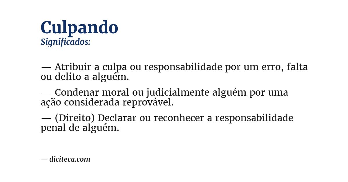 Significado de culpando