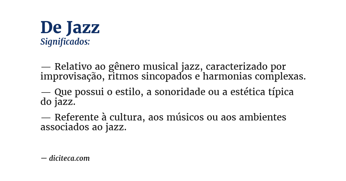 Significado de de jazz