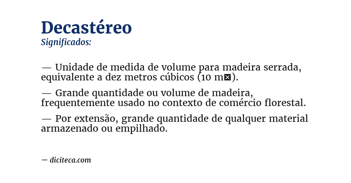 Significado de decastéreo
