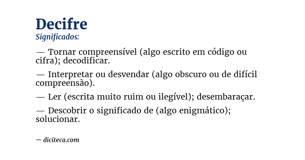Significado de decifre