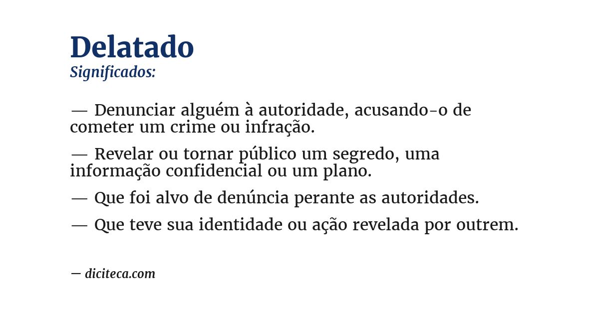 Significado de delatado