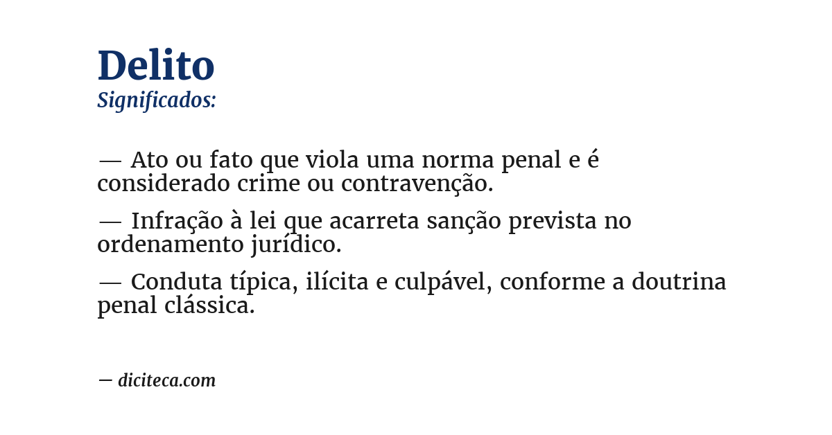 Significado de delito