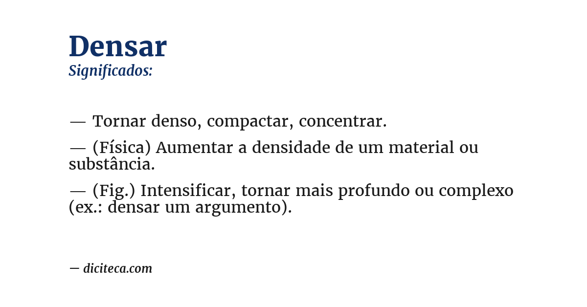 Significado de densar