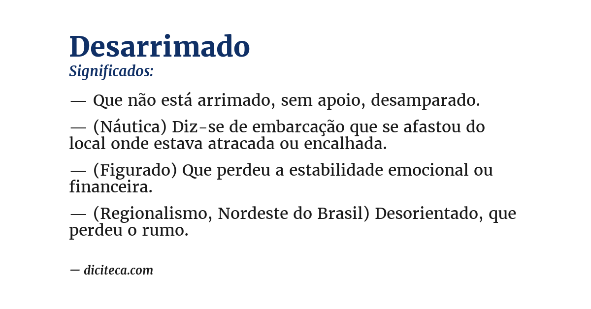 Significado de desarrimado