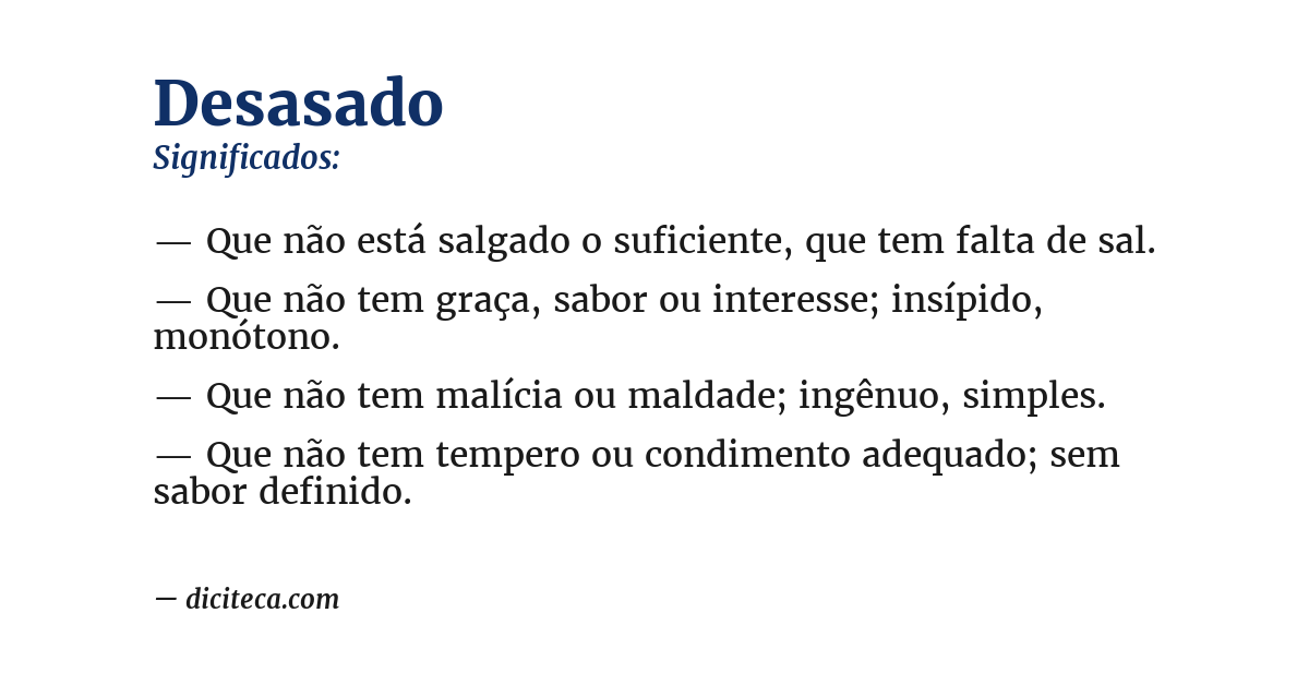 Significado de desasado