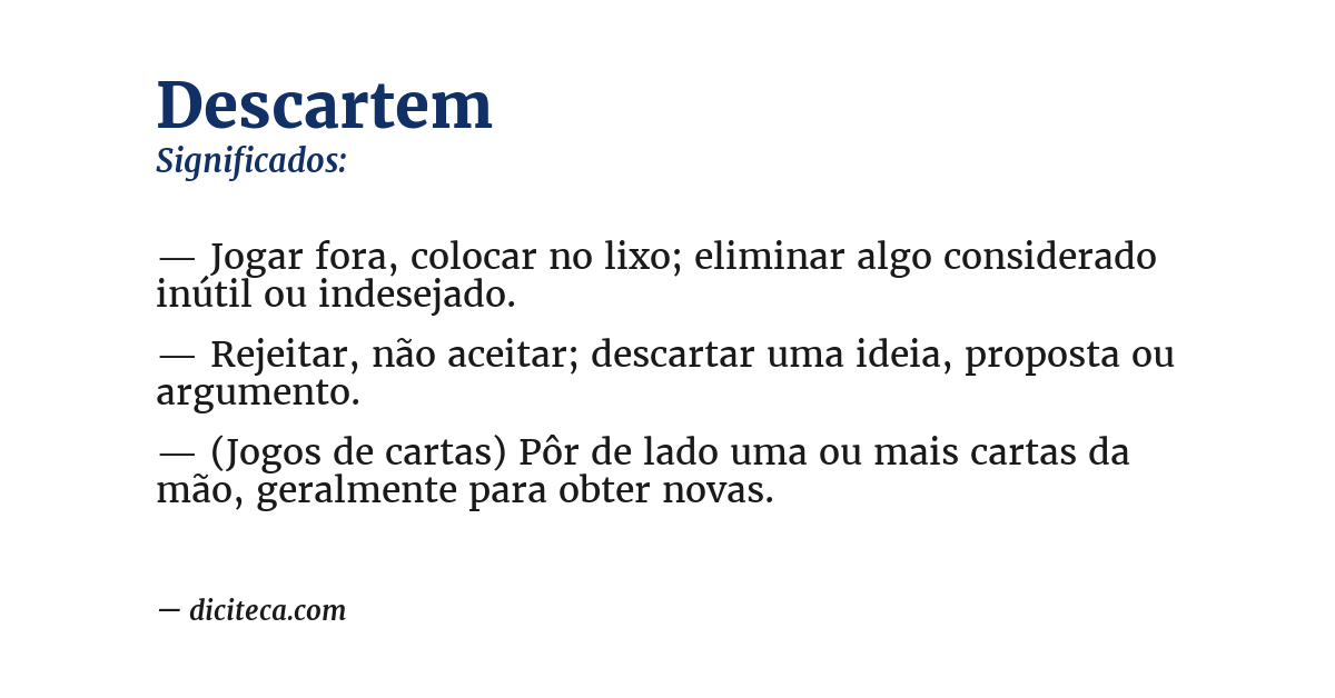 Significado de descartem