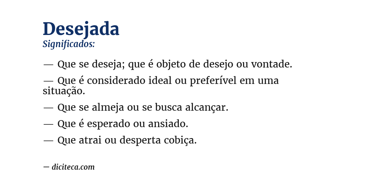 Significado de desejada
