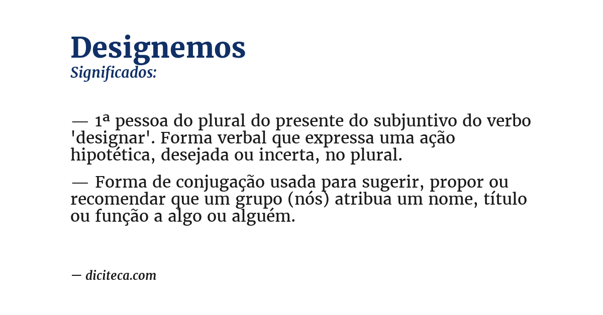 Significado de designemos