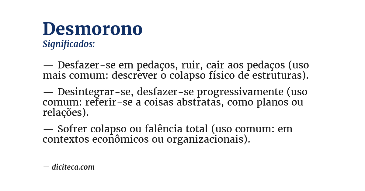 Significado de desmorono