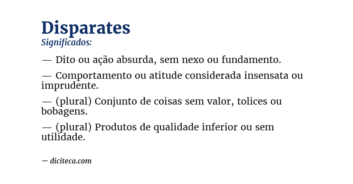 Significado de disparates