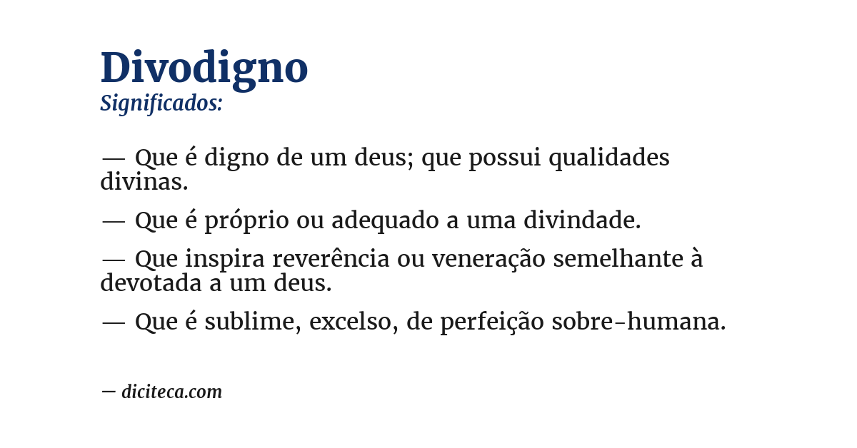 Significado de divodigno