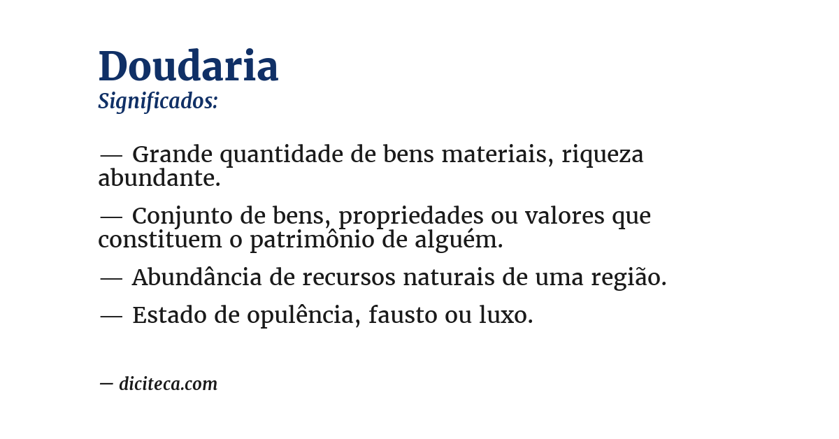 Significado de doudaria