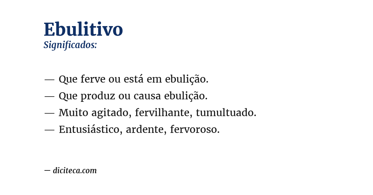 Significado de ebulitivo