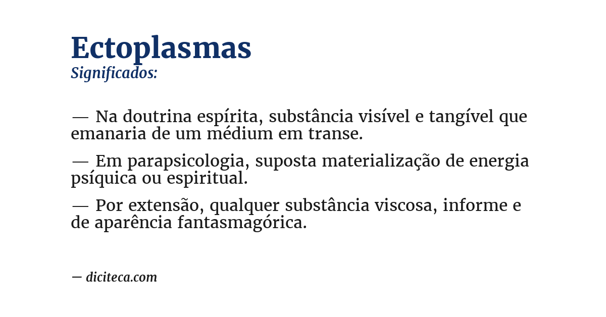 Significado de ectoplasmas