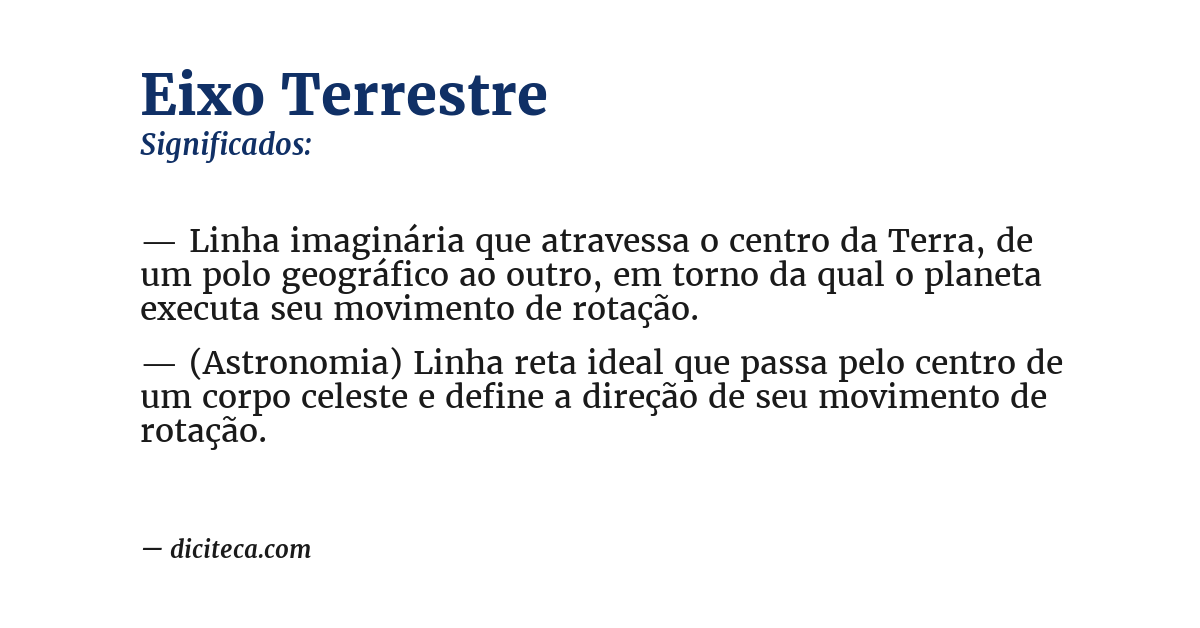 Significado de eixo terrestre