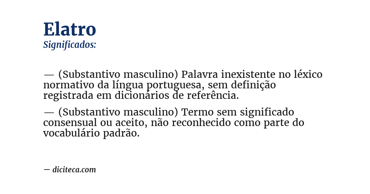 Significado de elatro