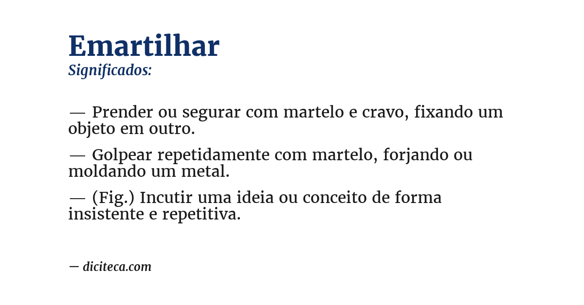 Significado de emartilhar