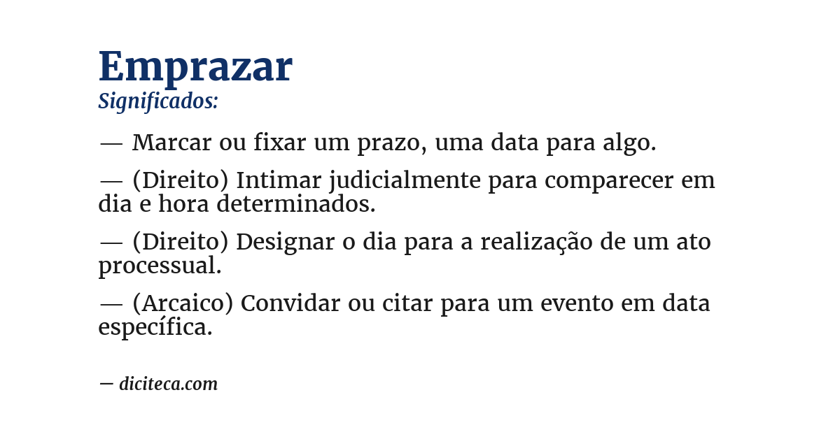 Significado de emprazar