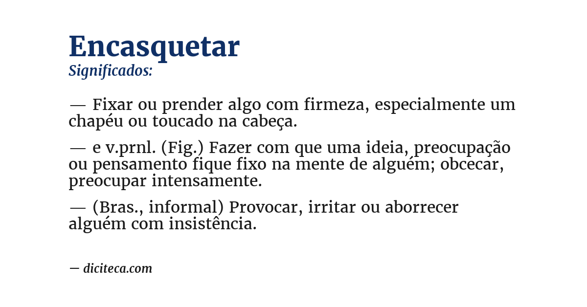 Significado de encasquetar