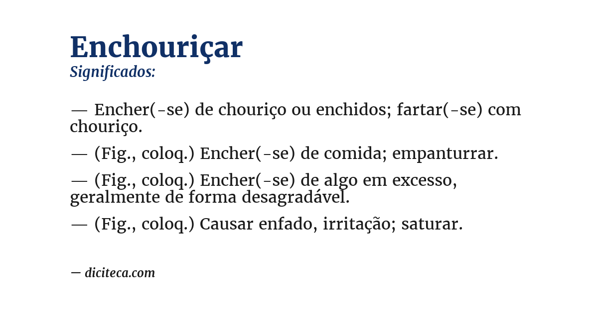 Significado de enchouriçar