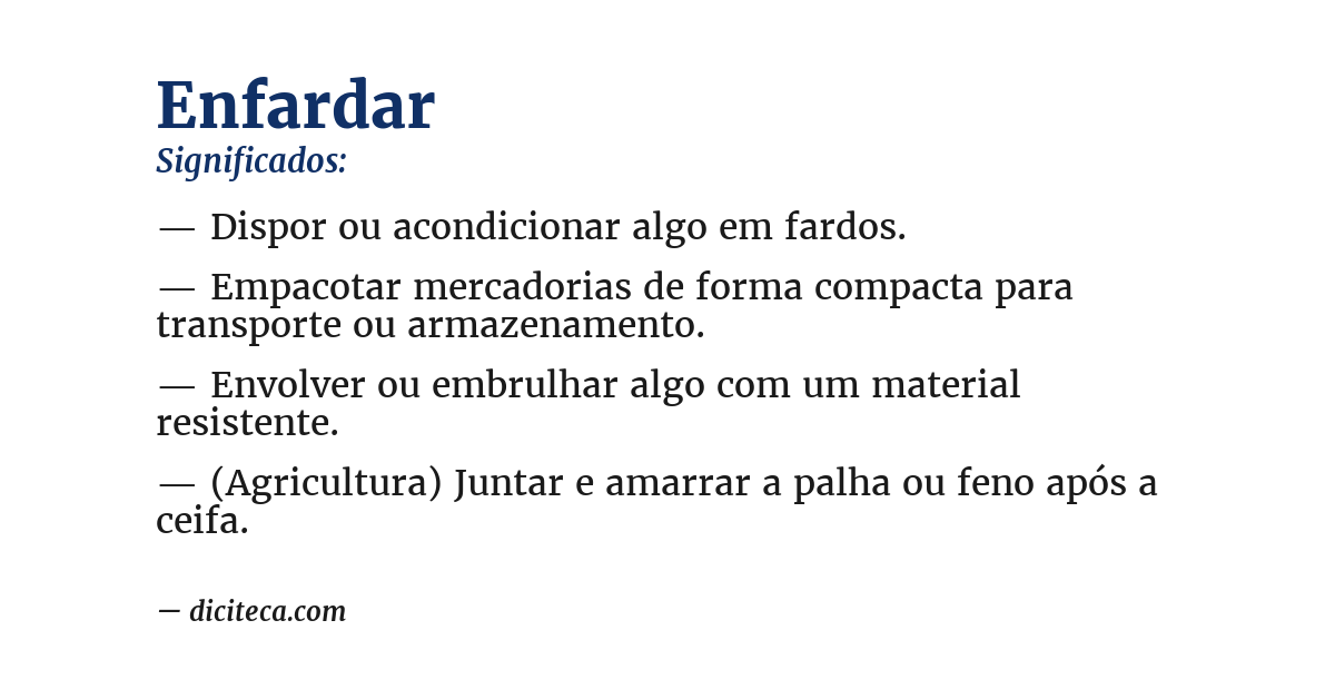 Significado de enfardar