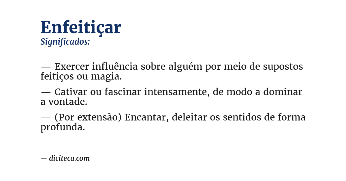 Significado de enfeitiçar