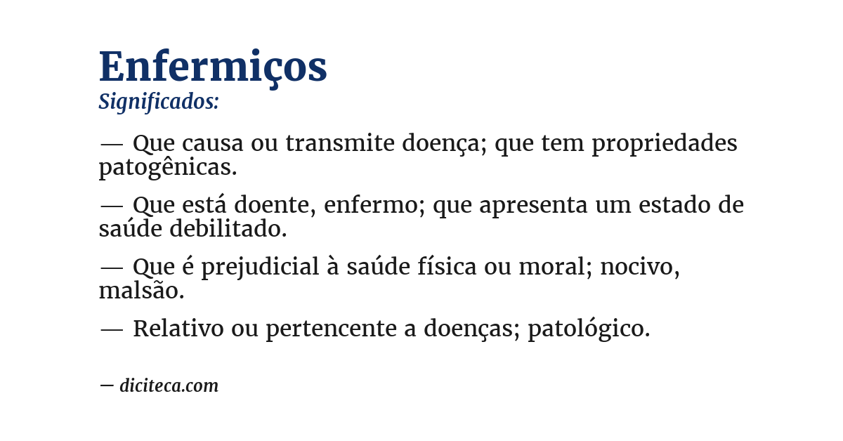 Significado de enfermiços