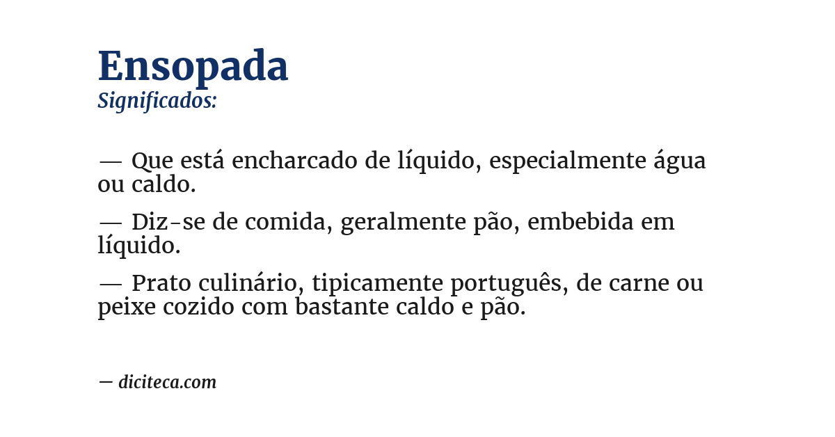 Significado de ensopada