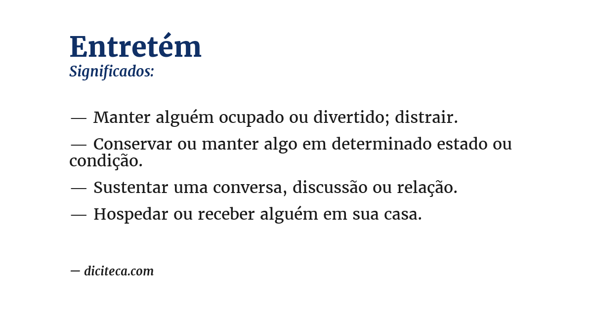 Significado de entretém