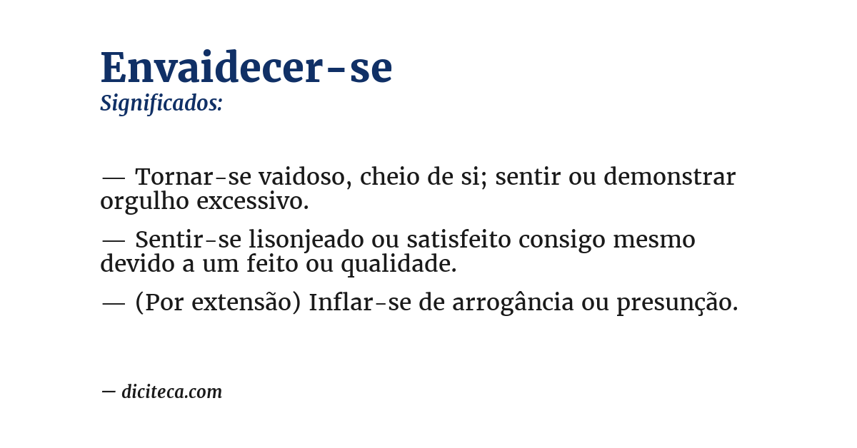 Significado de envaidecer-se