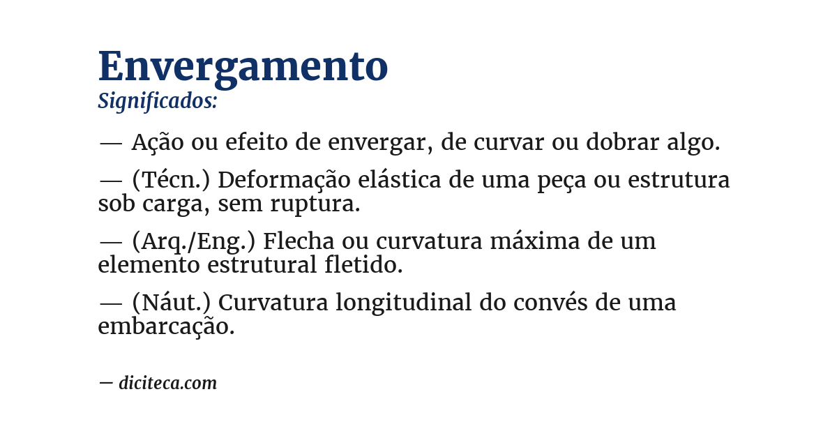 Significado de envergamento