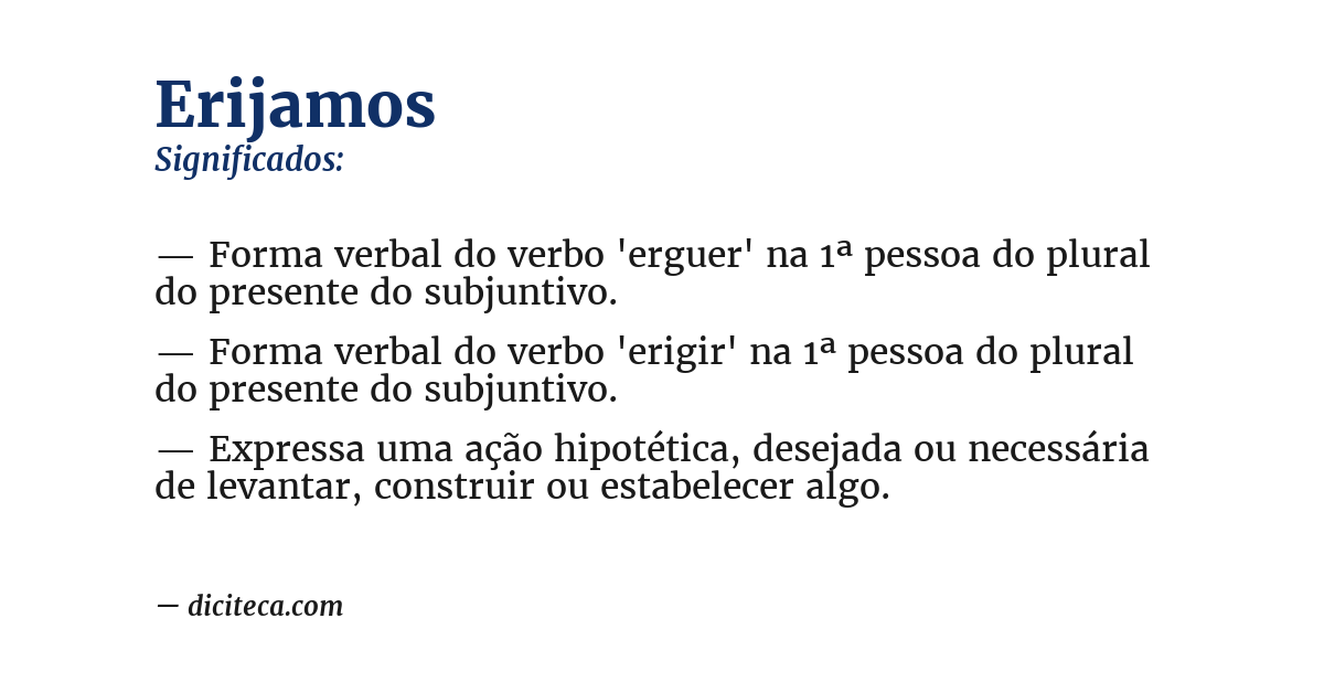 Significado de erijamos