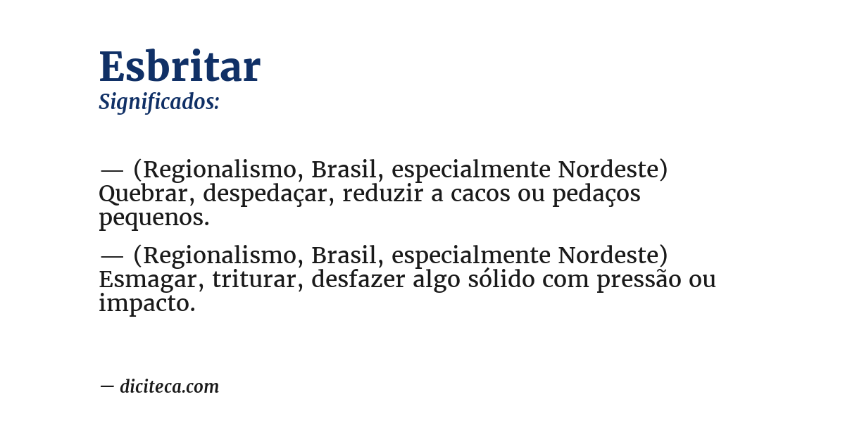 Significado de esbritar