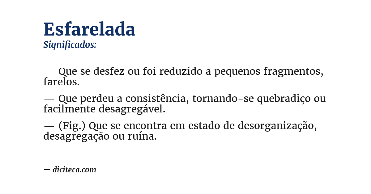 Significado de esfarelada