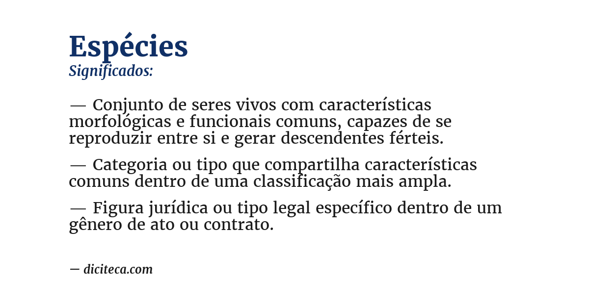 Significado de espécies