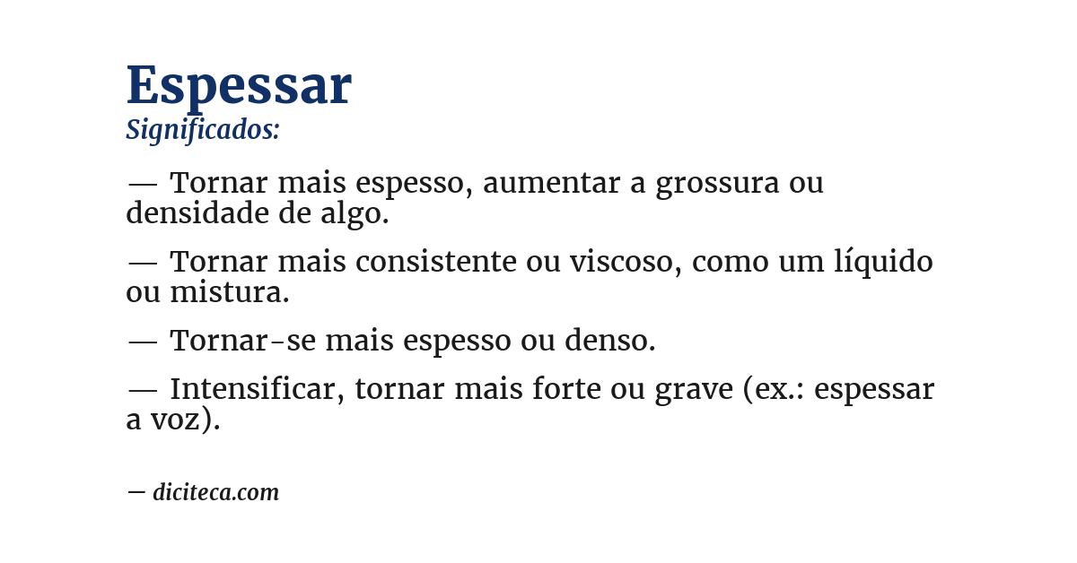 Significado de espessar