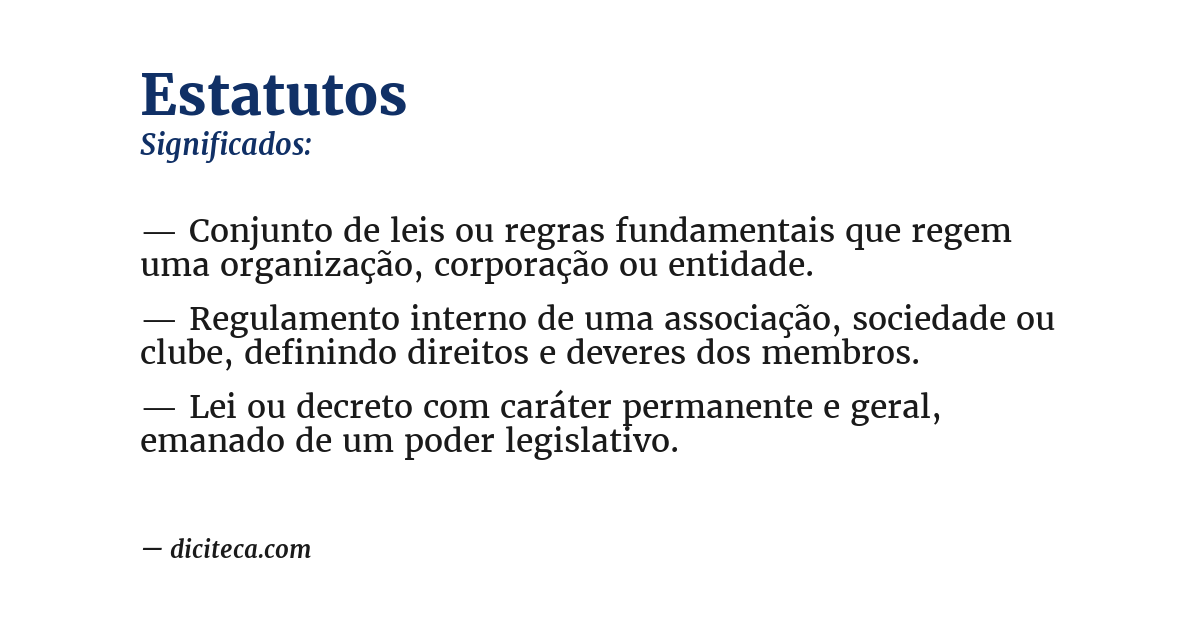 Significado de estatutos