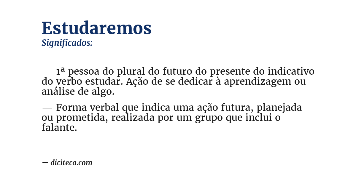 Significado de estudaremos
