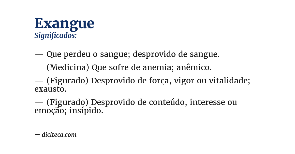 Significado de exangue